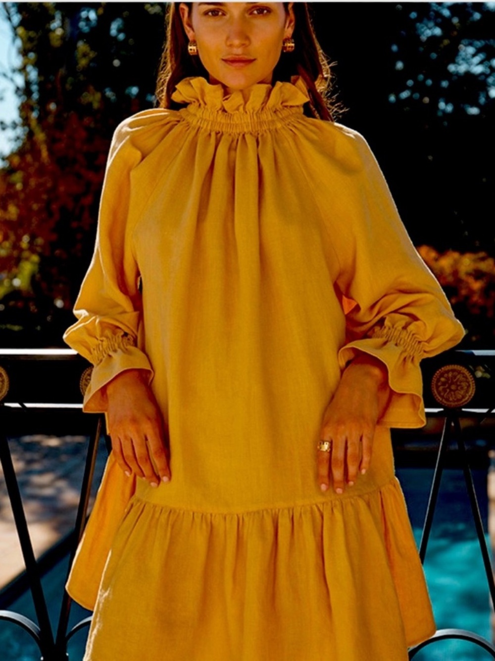 Ephemera Garland Smock Linen Dress
